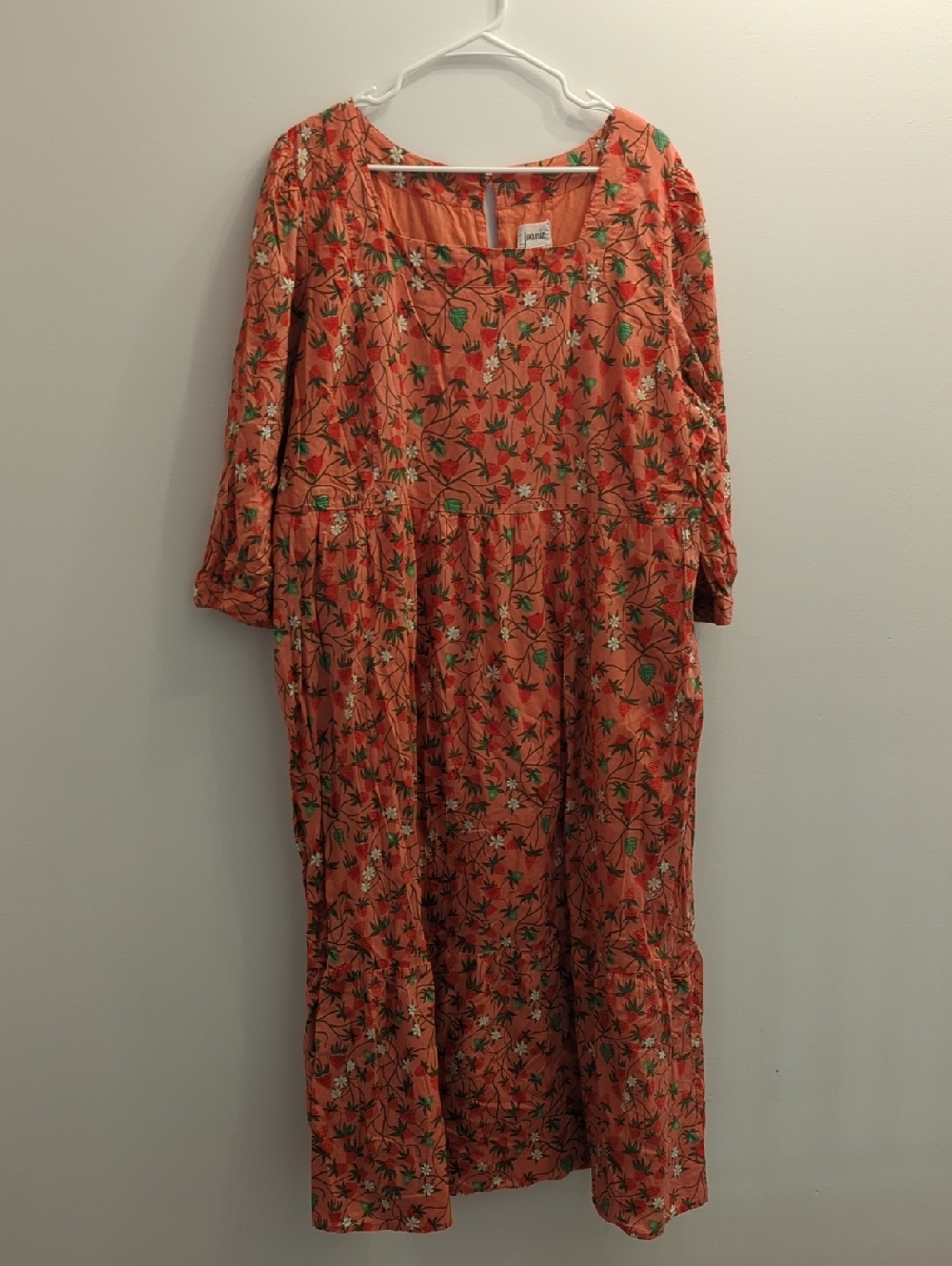Joanie Women's Square-Neck Dress With Strawberry Print